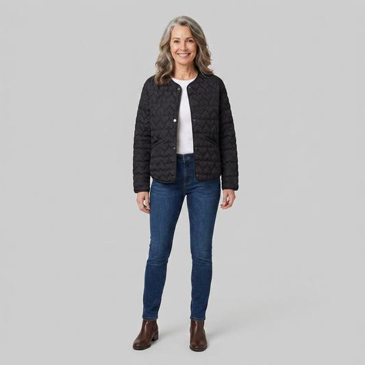 Haven Quilted Jacket - Lightweight Heart Pattern for Cozy Autumn Layering 0