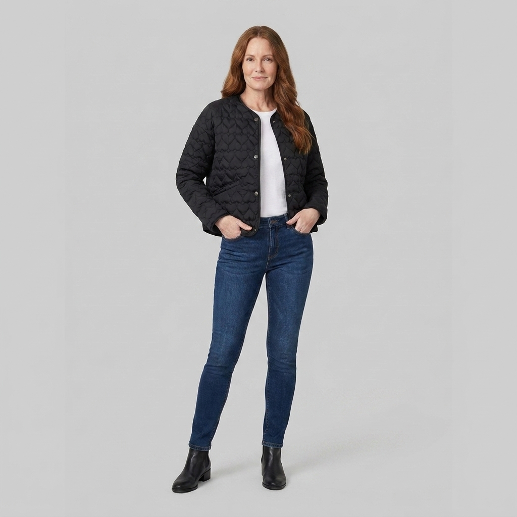 Haven Quilted Jacket - Lightweight Heart Pattern for Cozy Autumn Layering 1