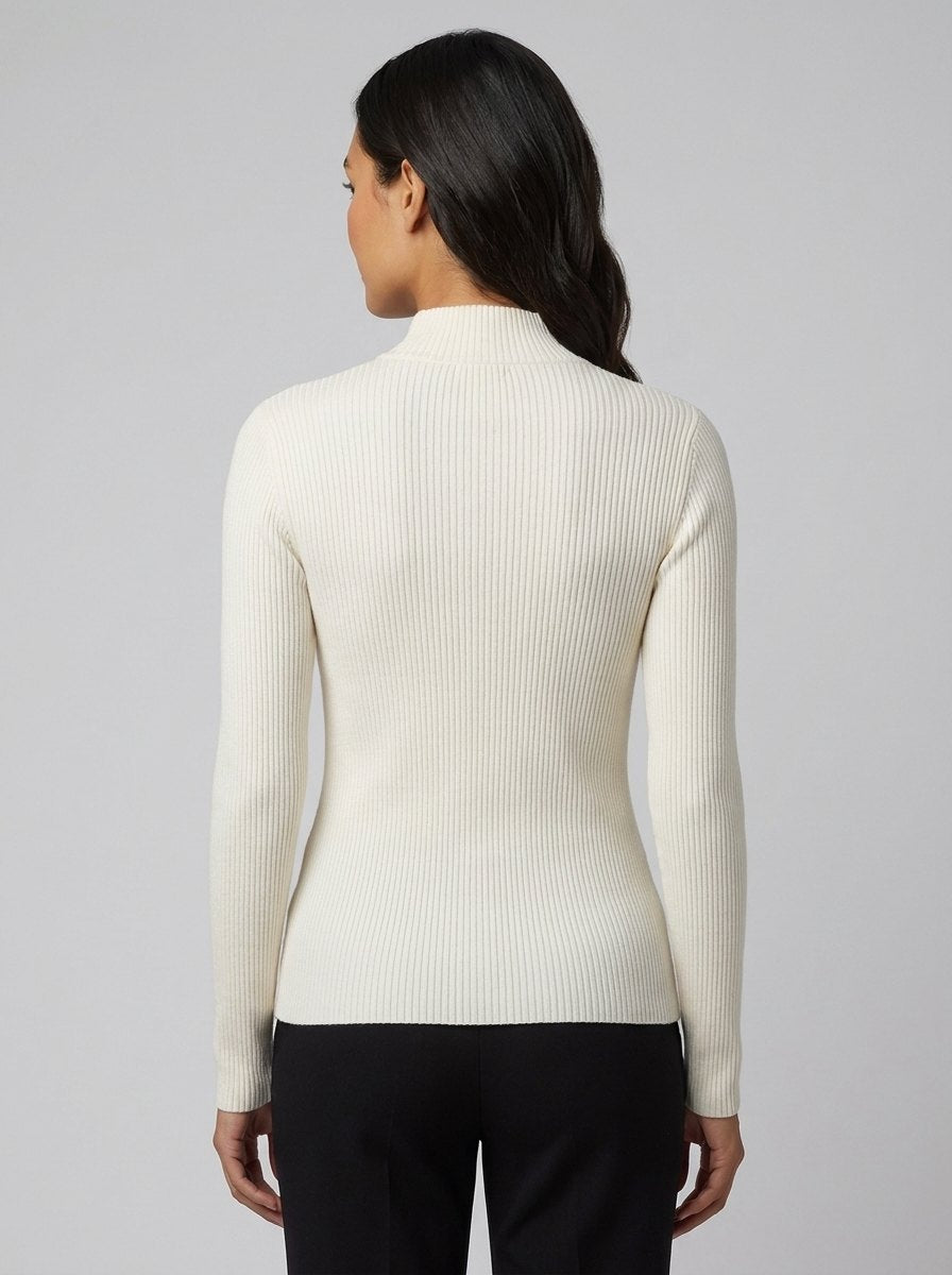 Holly Knit Cardigan Sweater - Slim Fit, Double-Zip Closure, Stand Collar 2