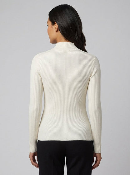 Holly Knit Cardigan Sweater - Slim Fit, Double-Zip Closure, Stand Collar 2