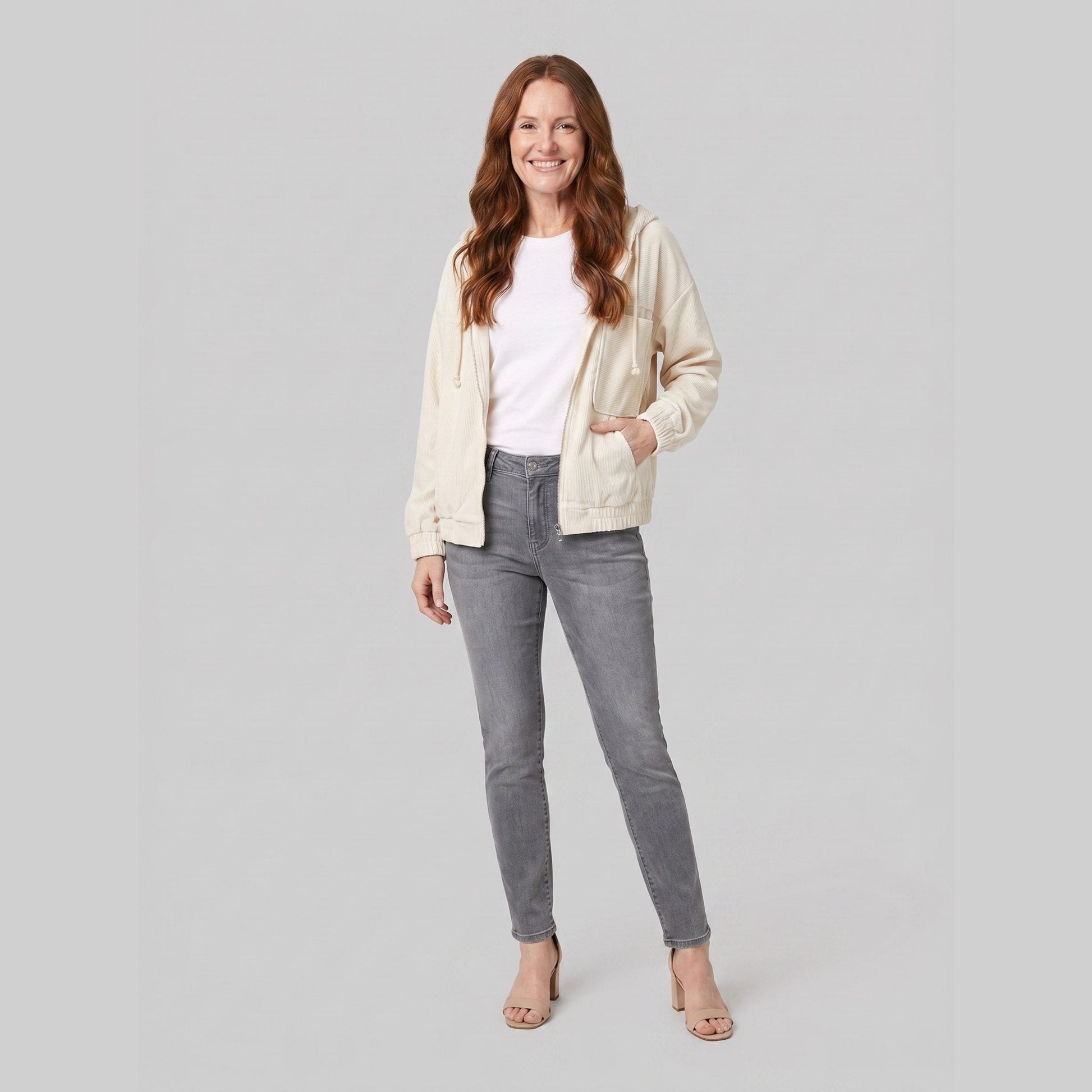 ISA Lightweight Corduroy Jacket with Relaxed Fit and Front Zip Closure 1