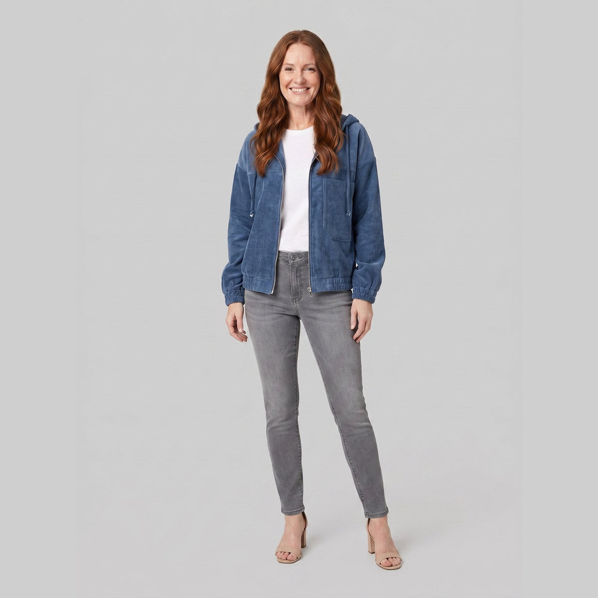ISA Lightweight Corduroy Jacket with Relaxed Fit and Front Zip Closure 4