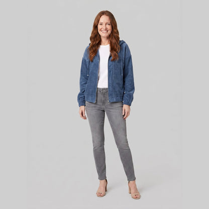 ISA Lightweight Corduroy Jacket with Relaxed Fit and Front Zip Closure 4