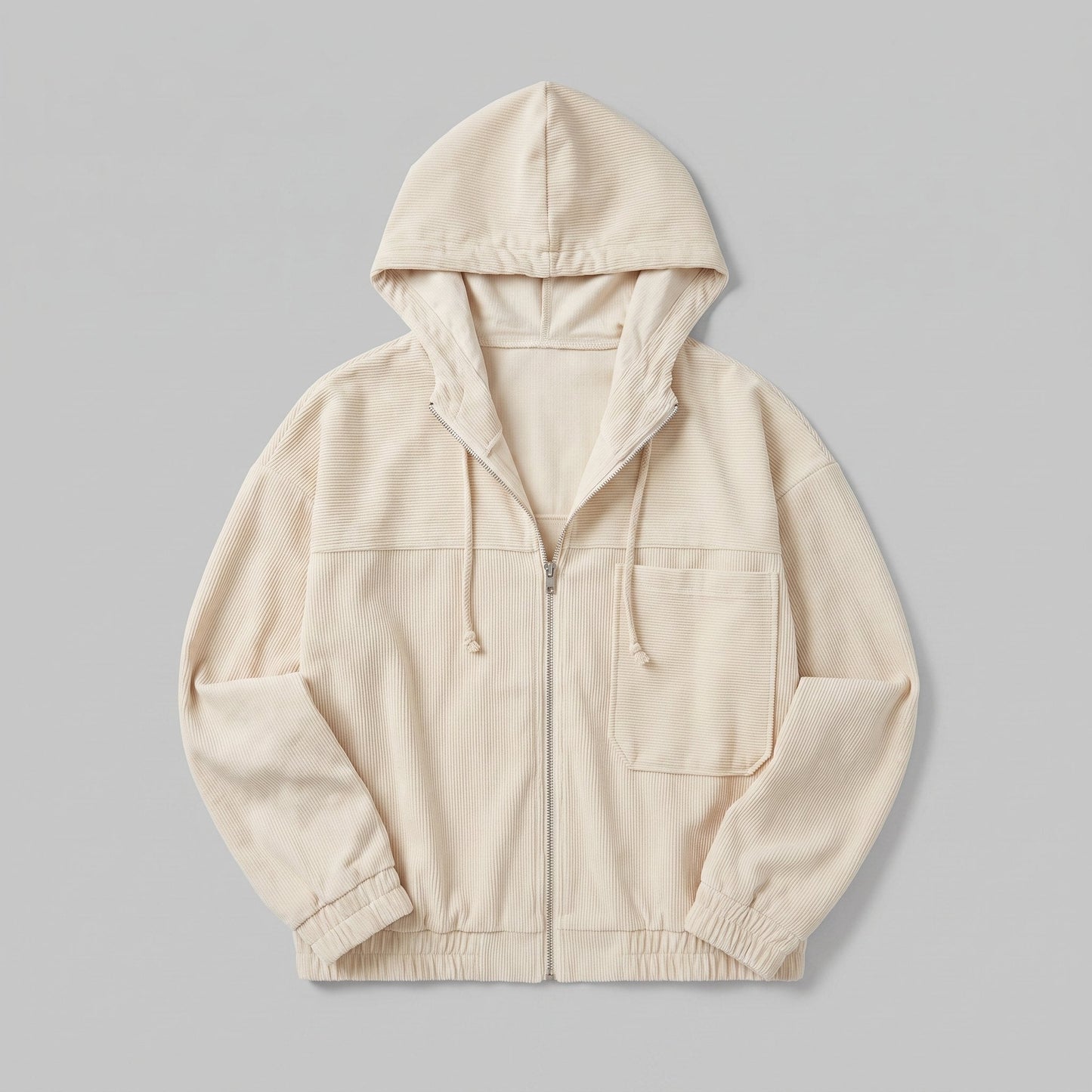 ISA Lightweight Corduroy Jacket with Relaxed Fit and Front Zip Closure 8