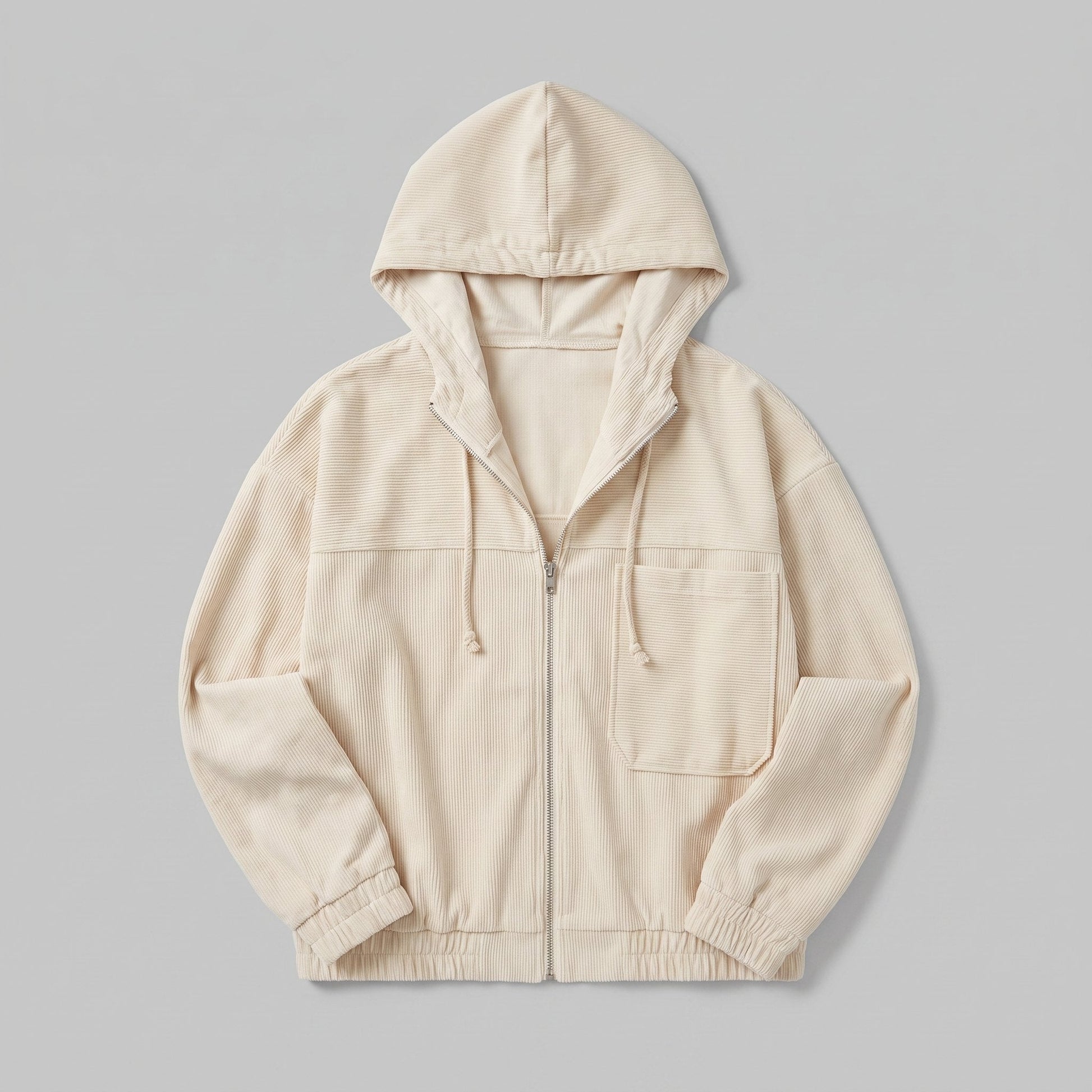 ISA Lightweight Corduroy Jacket with Relaxed Fit and Front Zip Closure 8