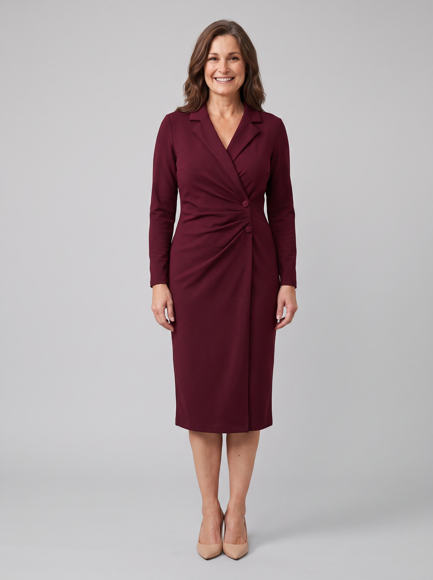 Isla Wrap Midi Dress - V-Neck Tie Waist Cocktail & Wedding Guest Dress 0