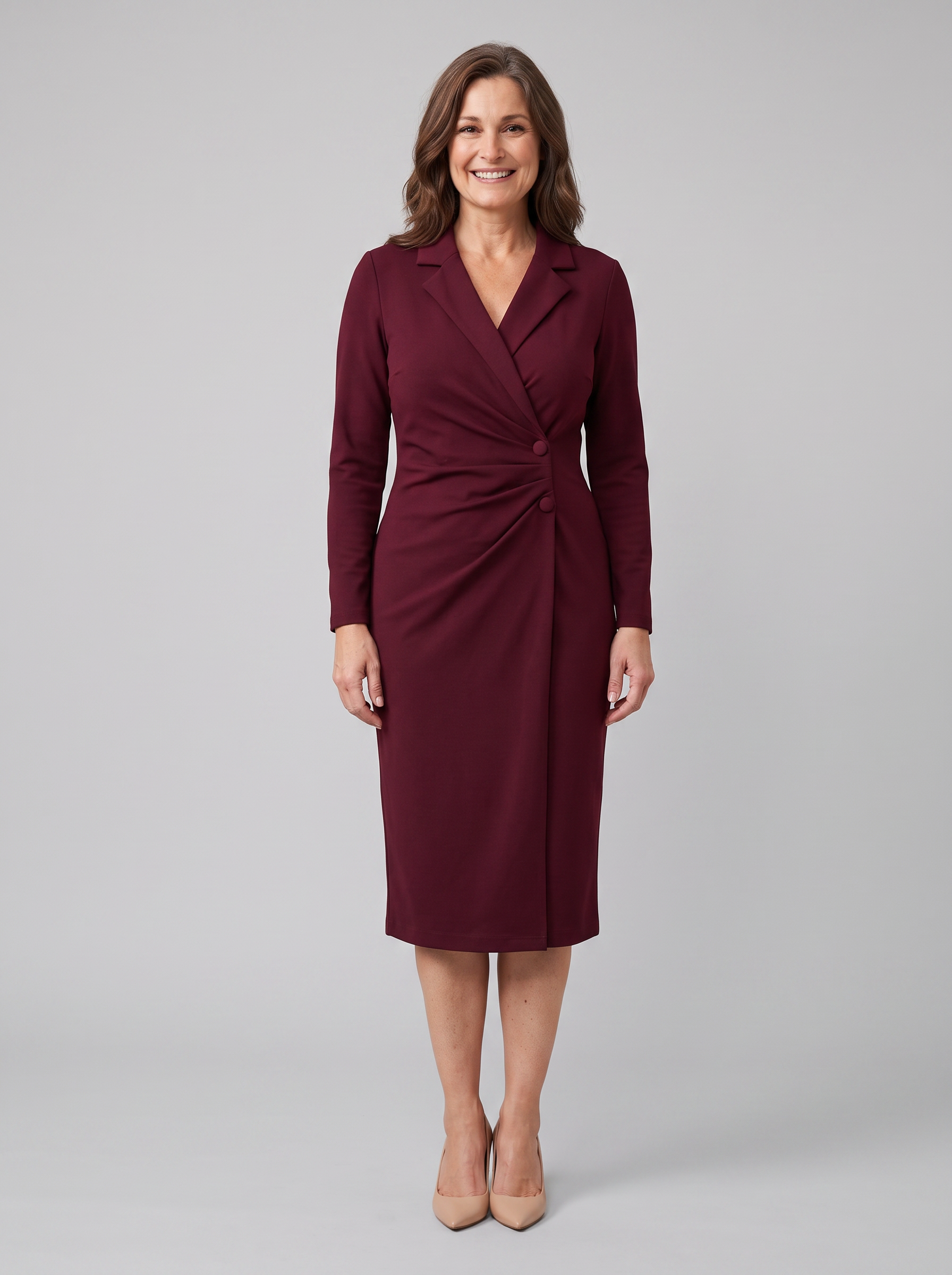 Isla Wrap Midi Dress - V-Neck Tie Waist Cocktail & Wedding Guest Dress 0