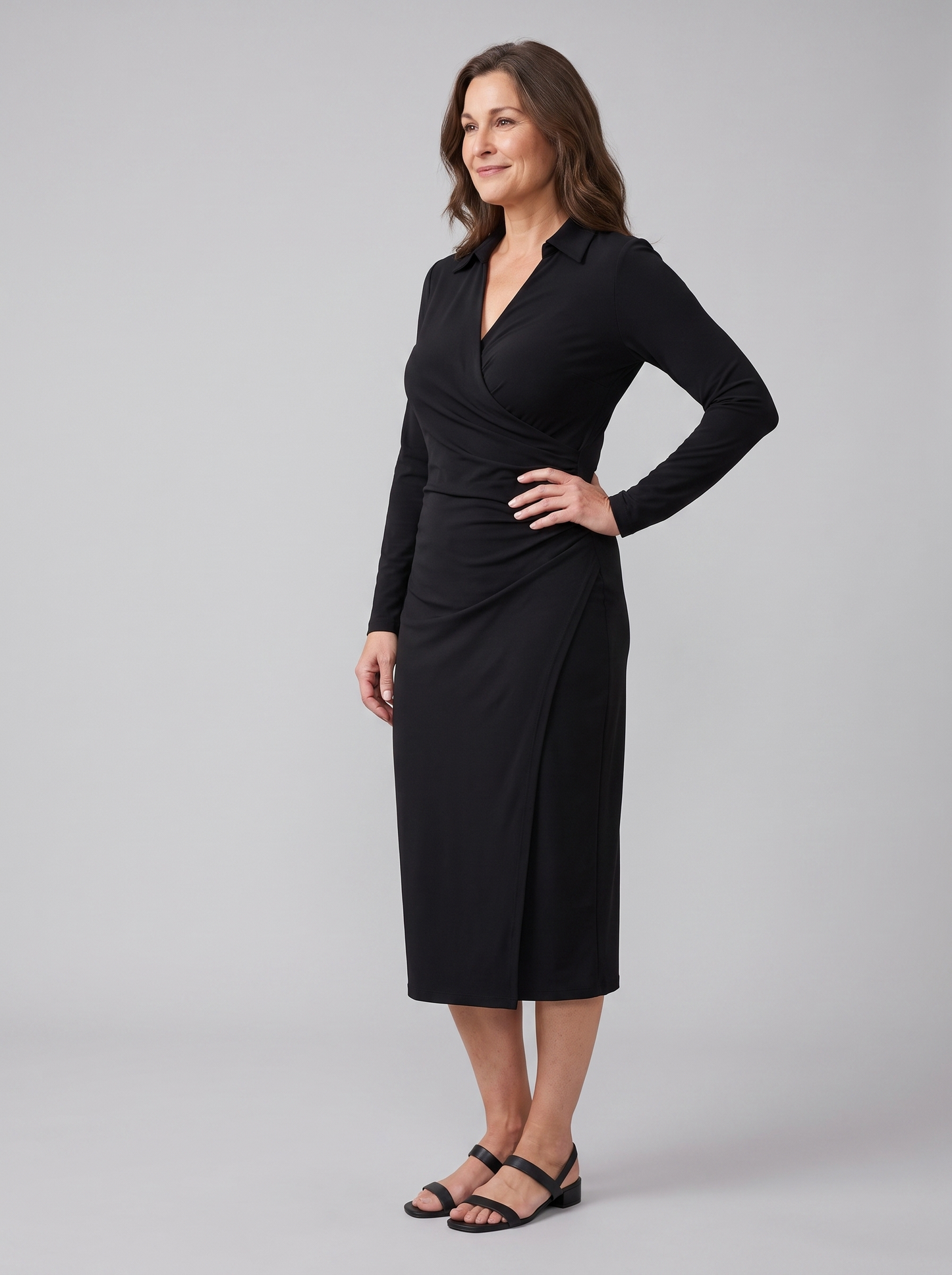 Isla Wrap Midi Dress - V-Neck Tie Waist Cocktail & Wedding Guest Dress 1