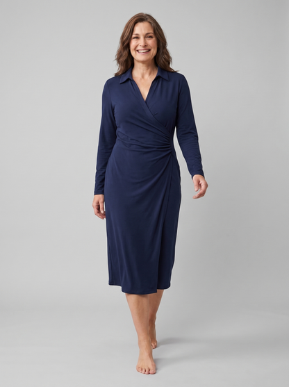 Isla Wrap Midi Dress - V-Neck Tie Waist Cocktail & Wedding Guest Dress 2