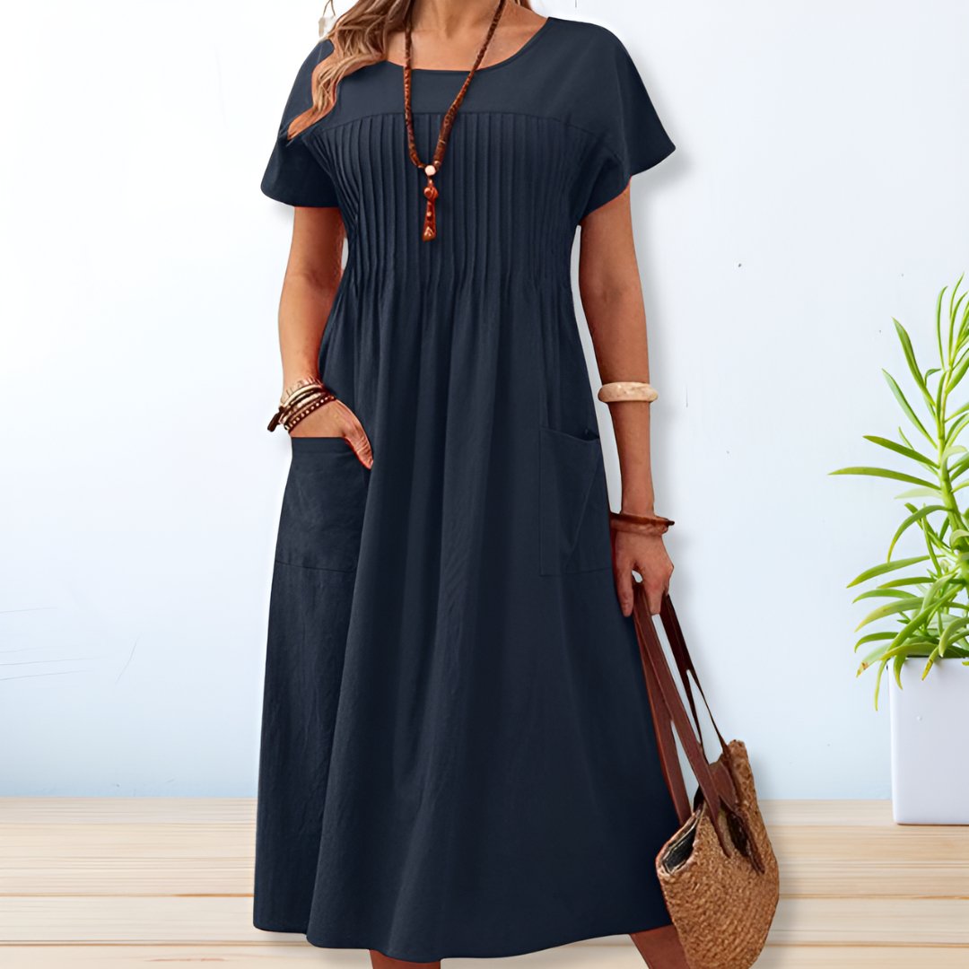 Jacqueline Relaxed Fit Summer Dress with Pockets & Breathable Fabric 0