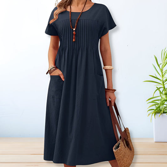 Jacqueline Relaxed Fit Summer Dress with Pockets & Breathable Fabric 0