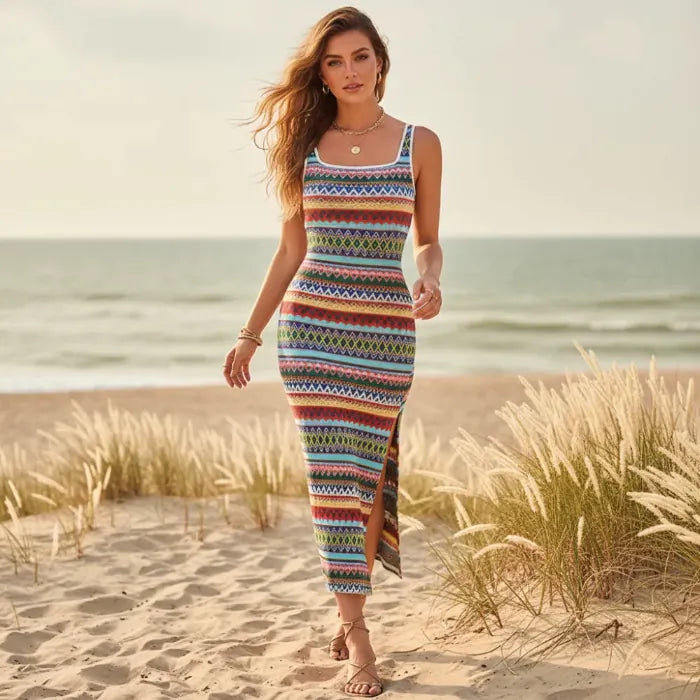 Jade - Strapless Maxi Dress with High Side Slit and Slim Fit for Summer Events 1