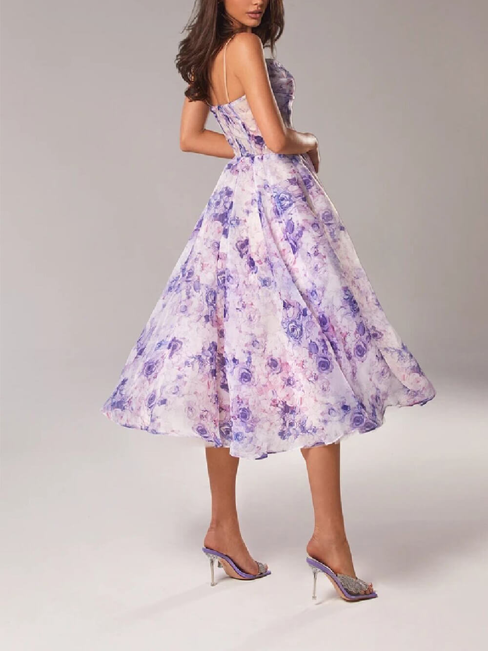 Jane Midi Dress - Elegant V-Neck Summer Dress with Unique Print for Wedding Guests and Cocktail Events 2