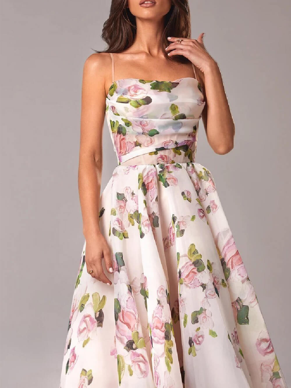Jane Midi Dress - Elegant V-Neck Summer Dress with Unique Print for Wedding Guests and Cocktail Events 3