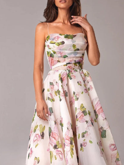 Jane Midi Dress - Elegant V-Neck Summer Dress with Unique Print for Wedding Guests and Cocktail Events 3