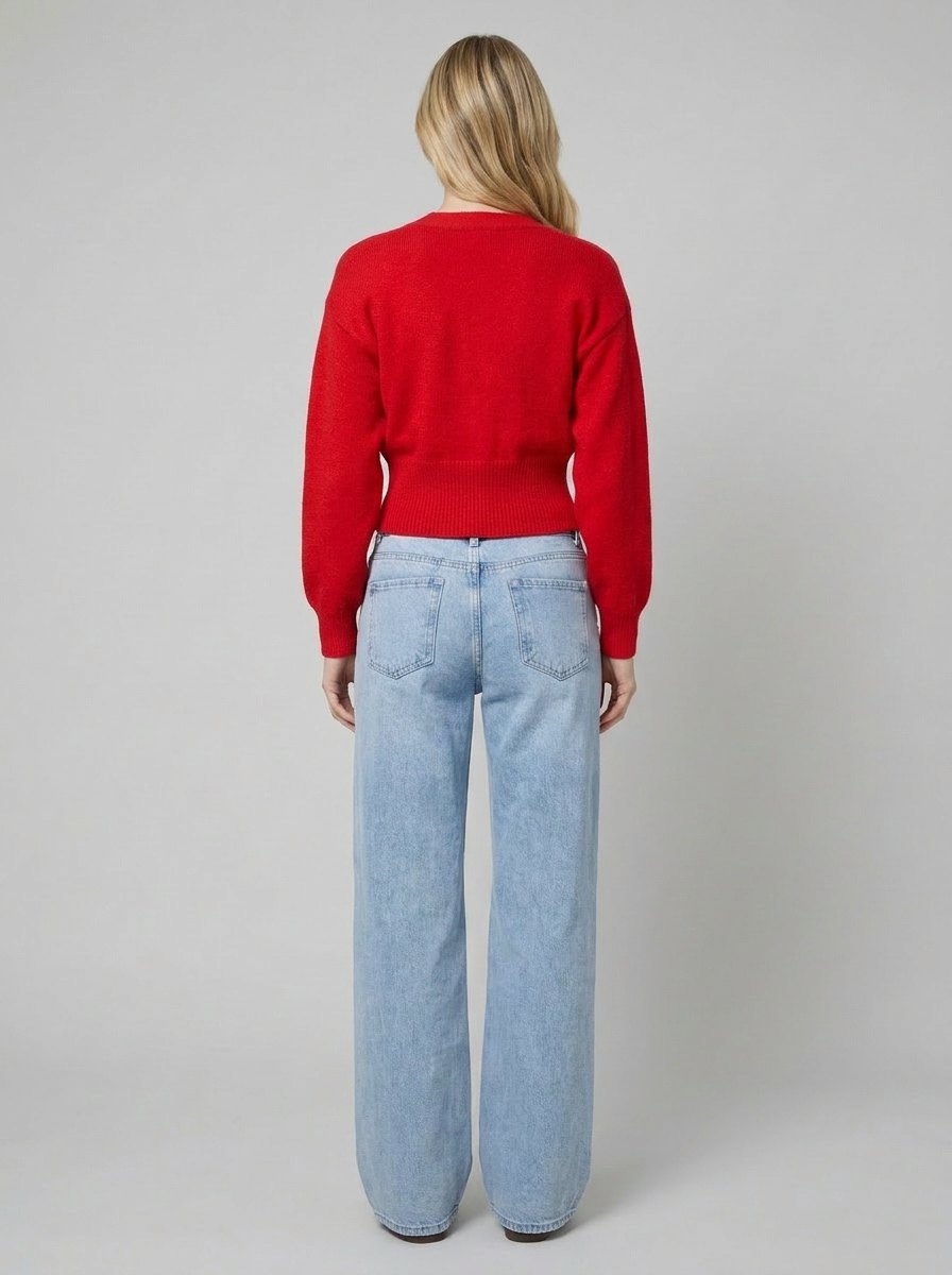 Jara Oversized Knit Cardigan Sweater - Button Front V-Neck for Cozy Layering 2