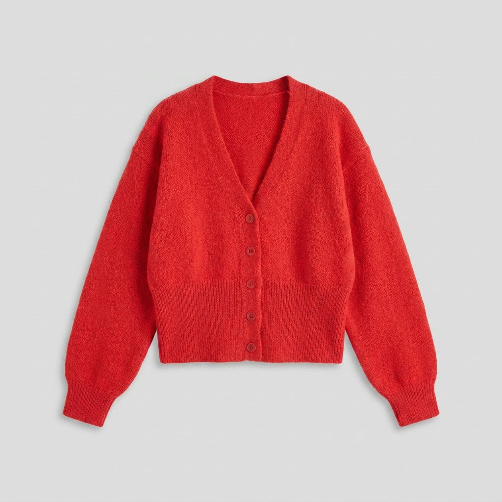 Jara Oversized Knit Cardigan Sweater - Button Front V-Neck for Cozy Layering 3