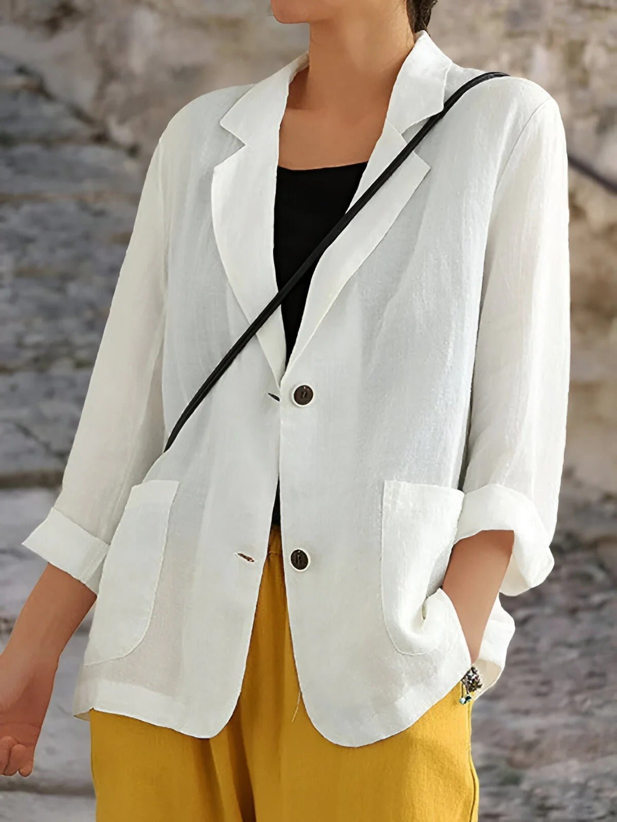Juniper Tailored Double Breasted Blazer with Notched Lapels in Premium Fabric 0