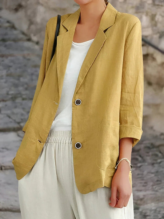 Juniper Tailored Double Breasted Blazer with Notched Lapels in Premium Fabric 1