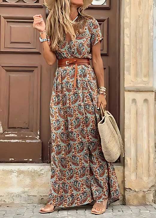 Justine - Airy Boho Maxi Dress with Matching Belt for Summer Style 4