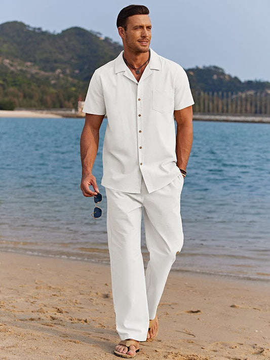 Kai Collection - Relaxed Fit Two-Piece Linen Outfit for Summer Comfort 0