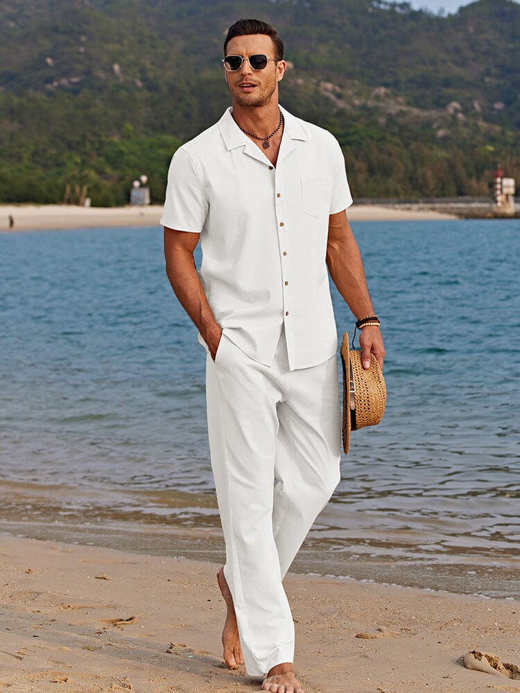 Kai Collection - Relaxed Fit Two-Piece Linen Outfit for Summer Comfort 1
