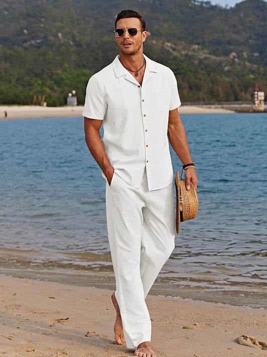 Kai Collection - Relaxed Fit Two-Piece Linen Outfit for Summer Comfort 1