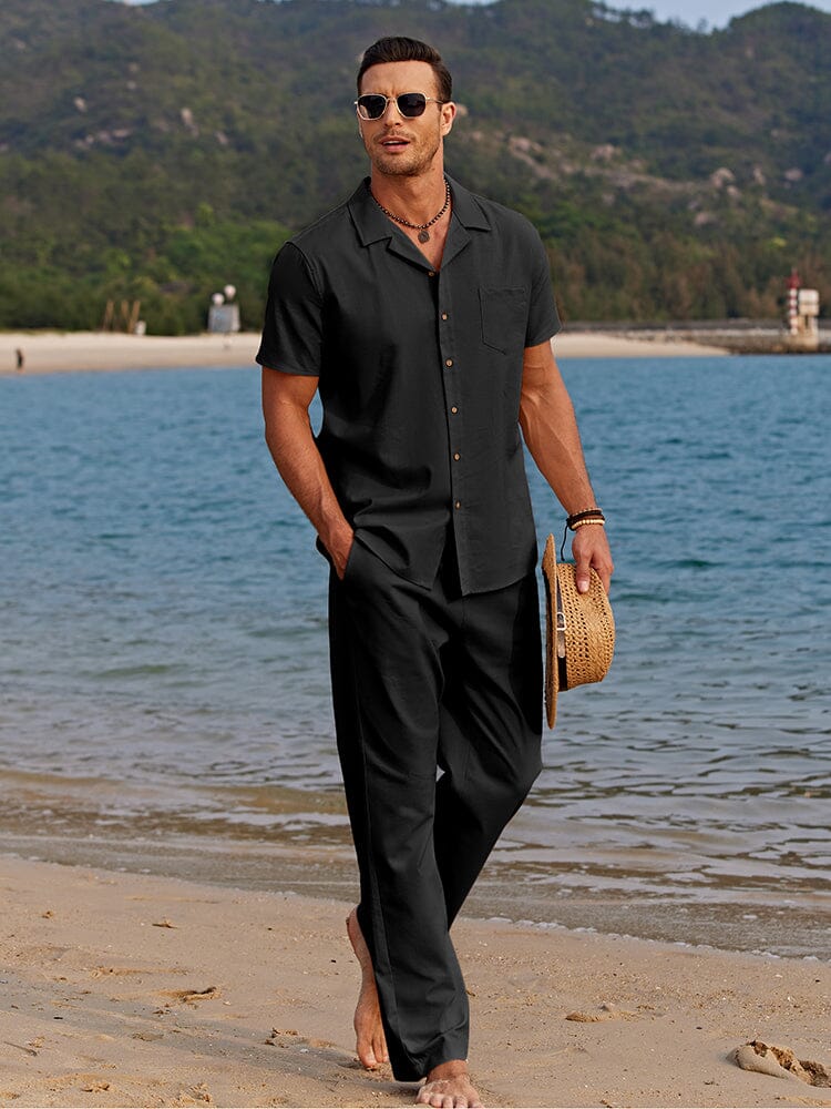 Kai Collection - Relaxed Fit Two-Piece Linen Outfit for Summer Comfort 2