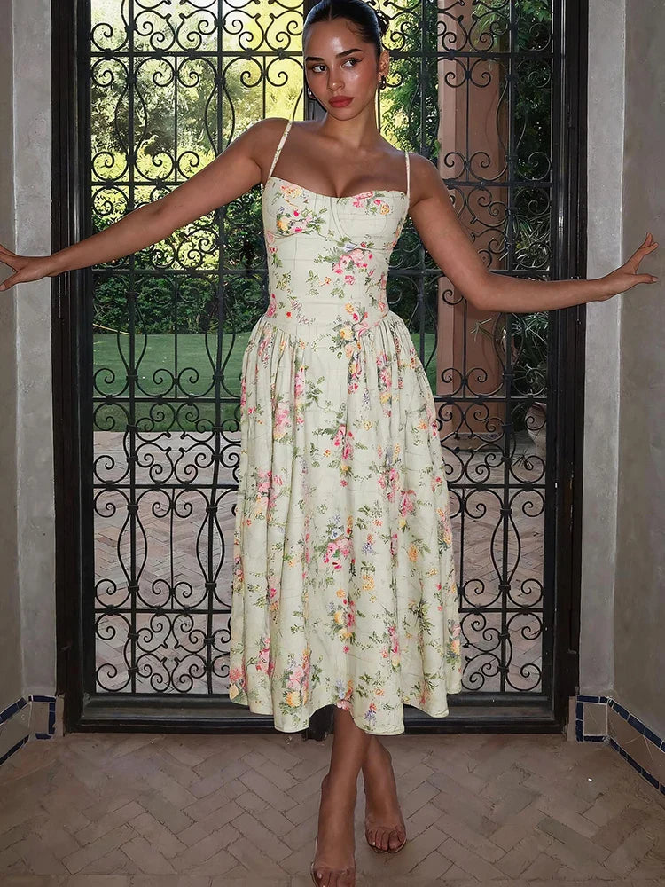 Katherine Floral Midi Dress - Elegant Summer Wedding Guest Dress 3