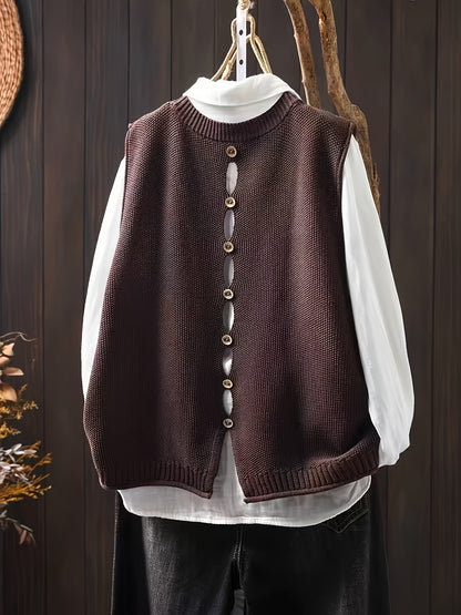 Knit Sweater Vest Set With Button-Down Shirt - Relaxed Fit Layered Look 3