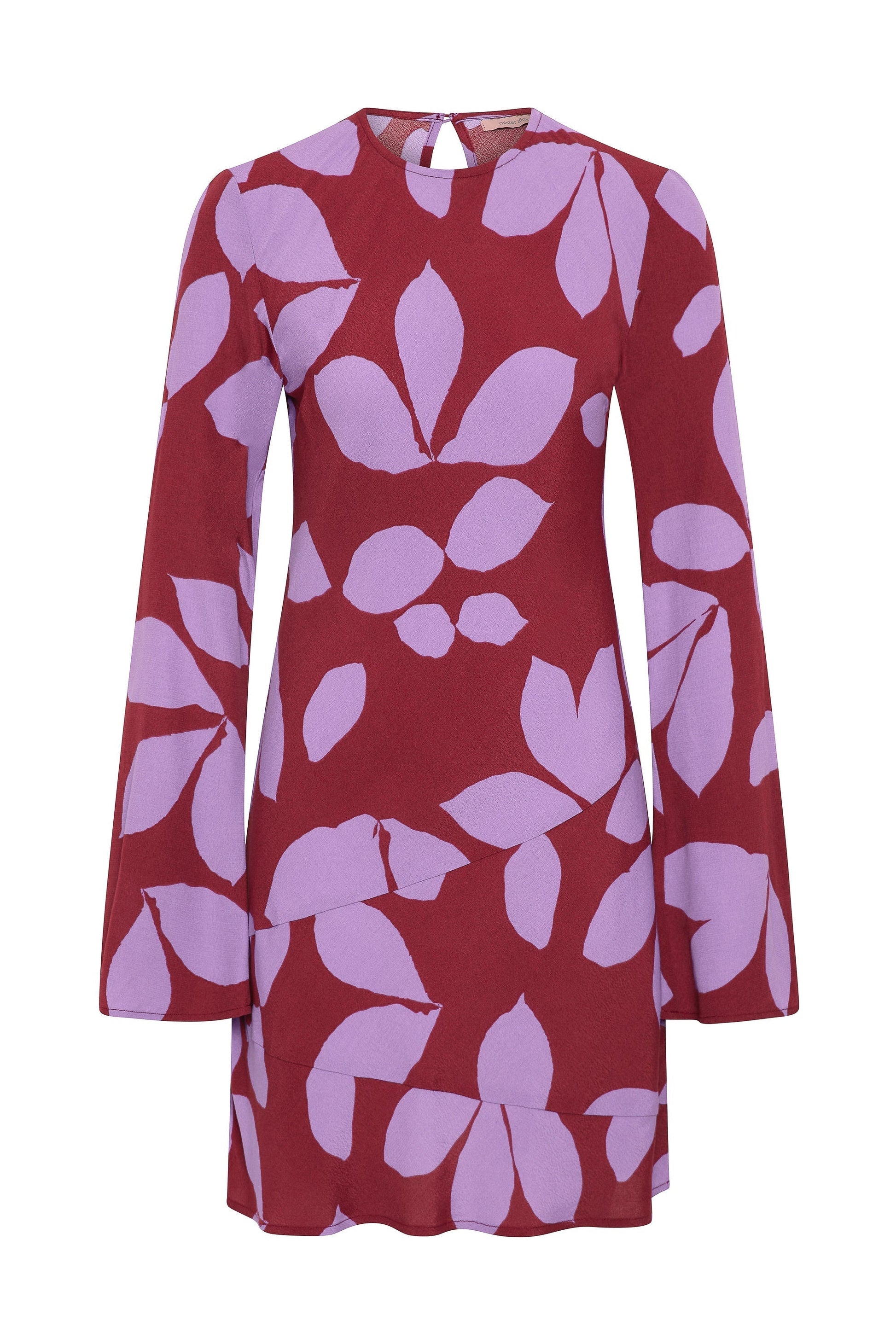 Kora Mini Dress - Bias Cut Silhouette with Tiered Panels and Long Sleeves 3