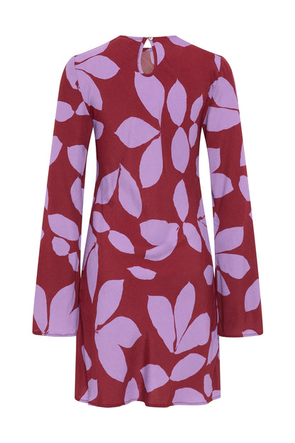 Kora Mini Dress - Bias Cut Silhouette with Tiered Panels and Long Sleeves 4