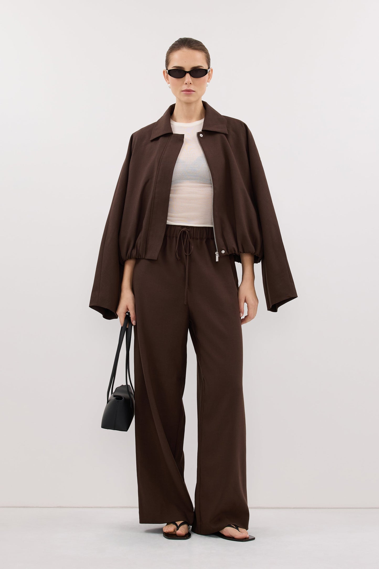 Kora Wide Leg Pants - High Rise, Flowy Design with Elastic Waistband & Pockets 0