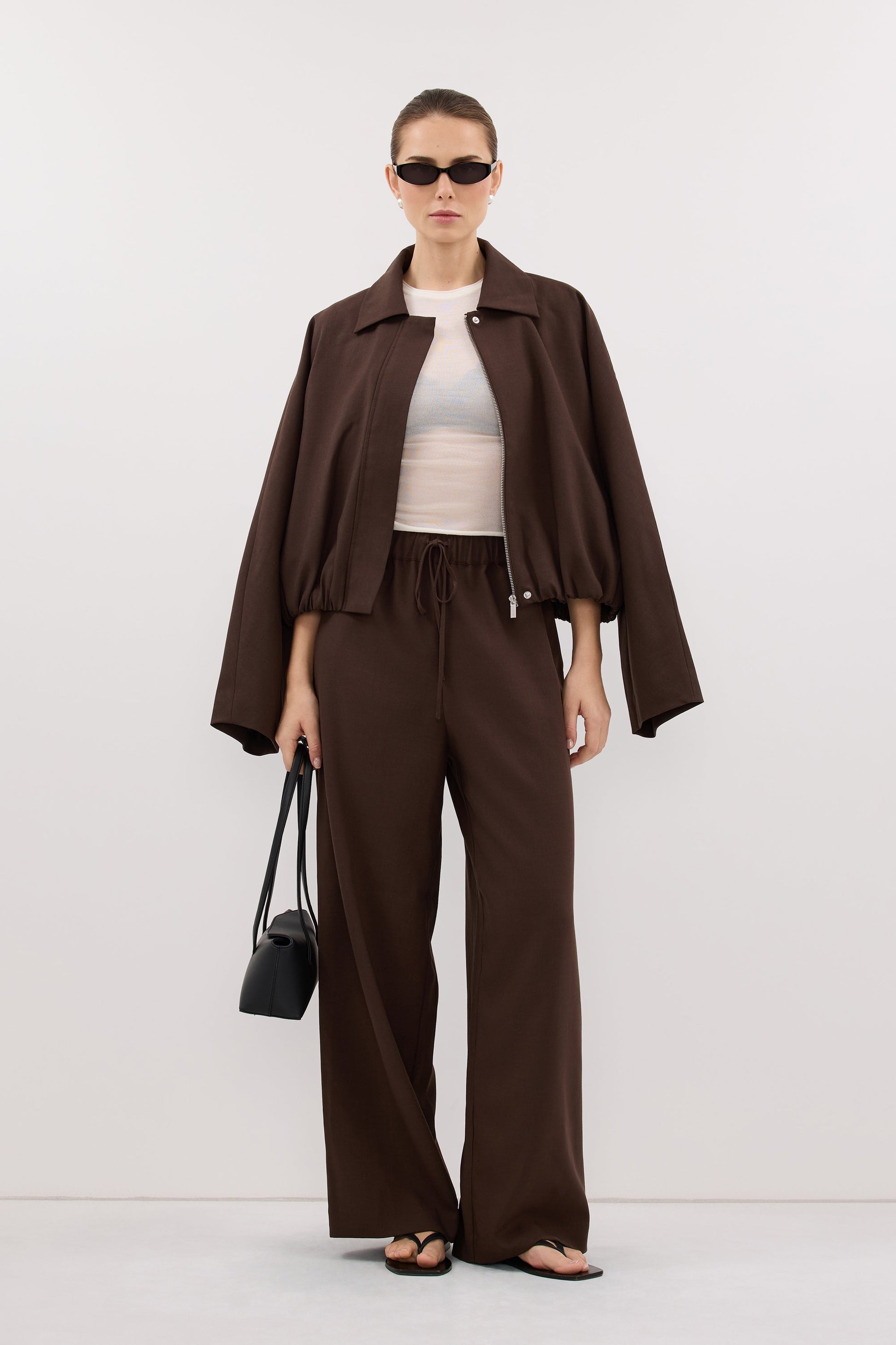 Kora Wide Leg Pants - High Rise, Flowy Design with Elastic Waistband & Pockets 0
