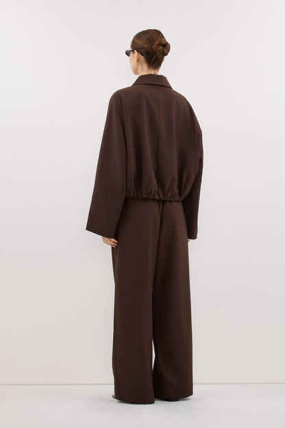 Kora Wide Leg Pants - High Rise, Flowy Design with Elastic Waistband & Pockets 3