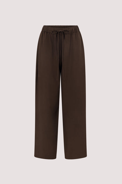 Kora Wide Leg Pants - High Rise, Flowy Design with Elastic Waistband & Pockets 7