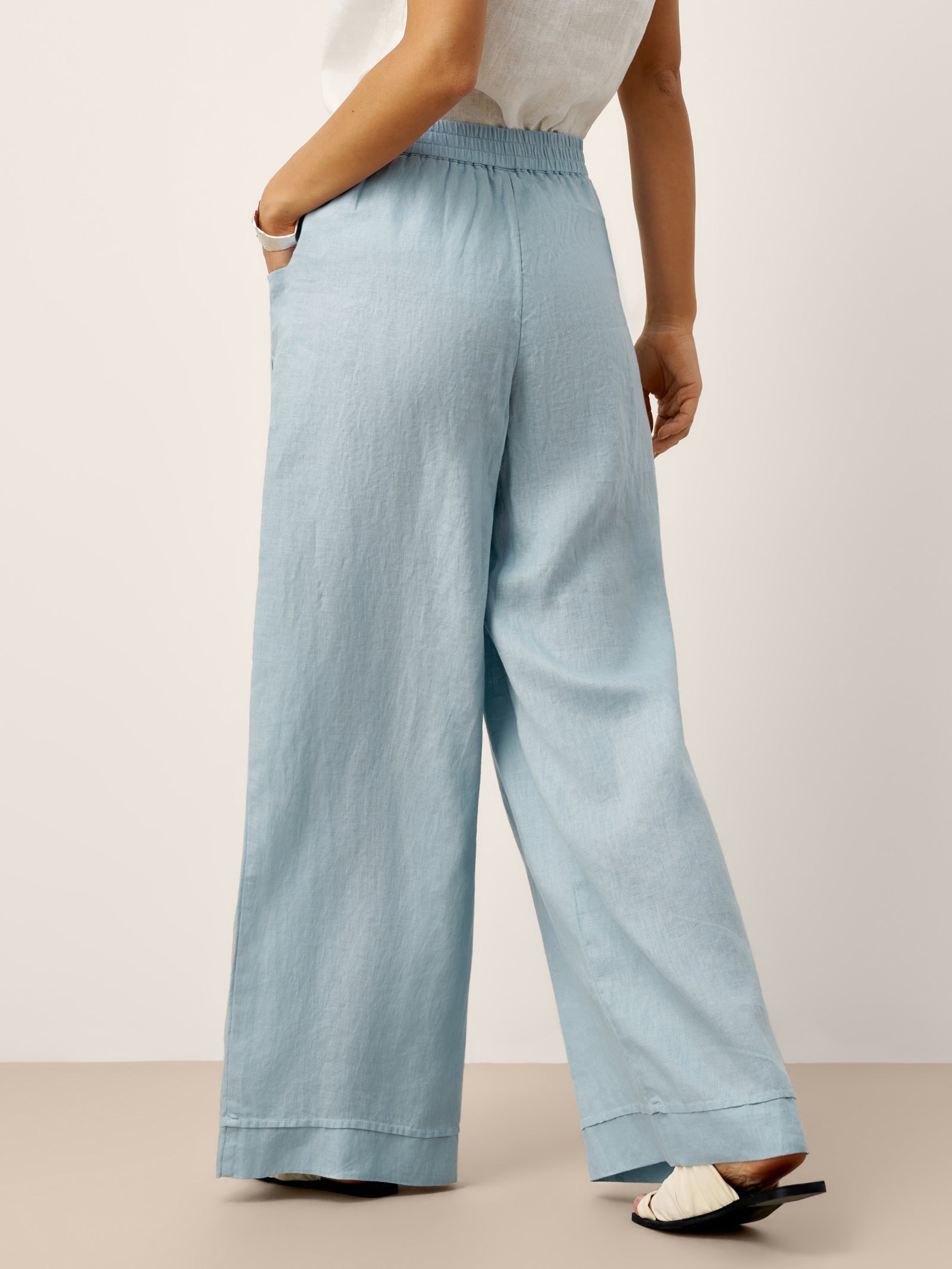 Lina Women's Pants | 100% Linen, High-Waisted, Relaxed Fit 2