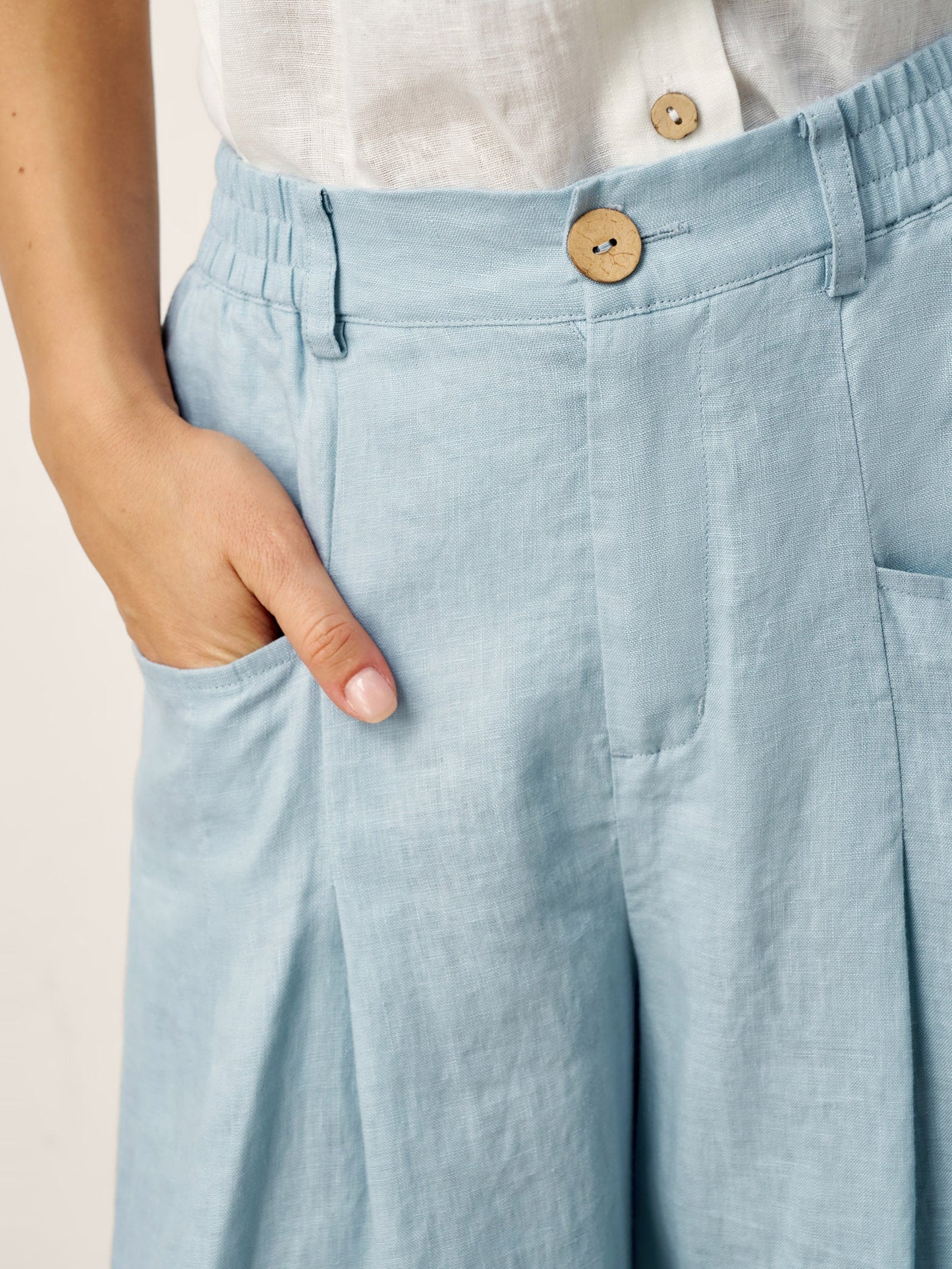 Lina Women's Pants | 100% Linen, High-Waisted, Relaxed Fit 5