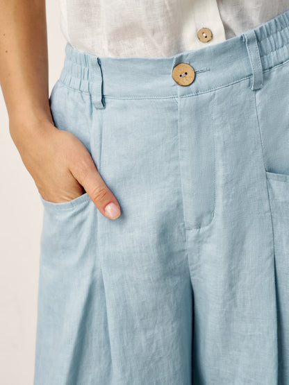 Lina Women's Pants | 100% Linen, High-Waisted, Relaxed Fit 5