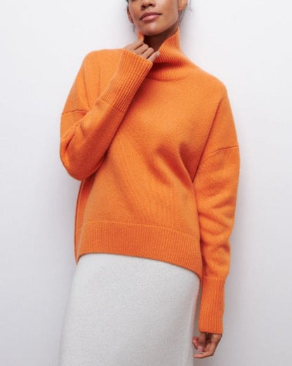 Linnea Oversized Sweater - Soft Knit Turtleneck with Ribbed Trim and Relaxed Fit 2