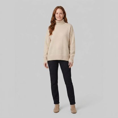 Liora Cashmere Blend Sweater - Elegant Turtleneck Knitwear for All Seasons 0