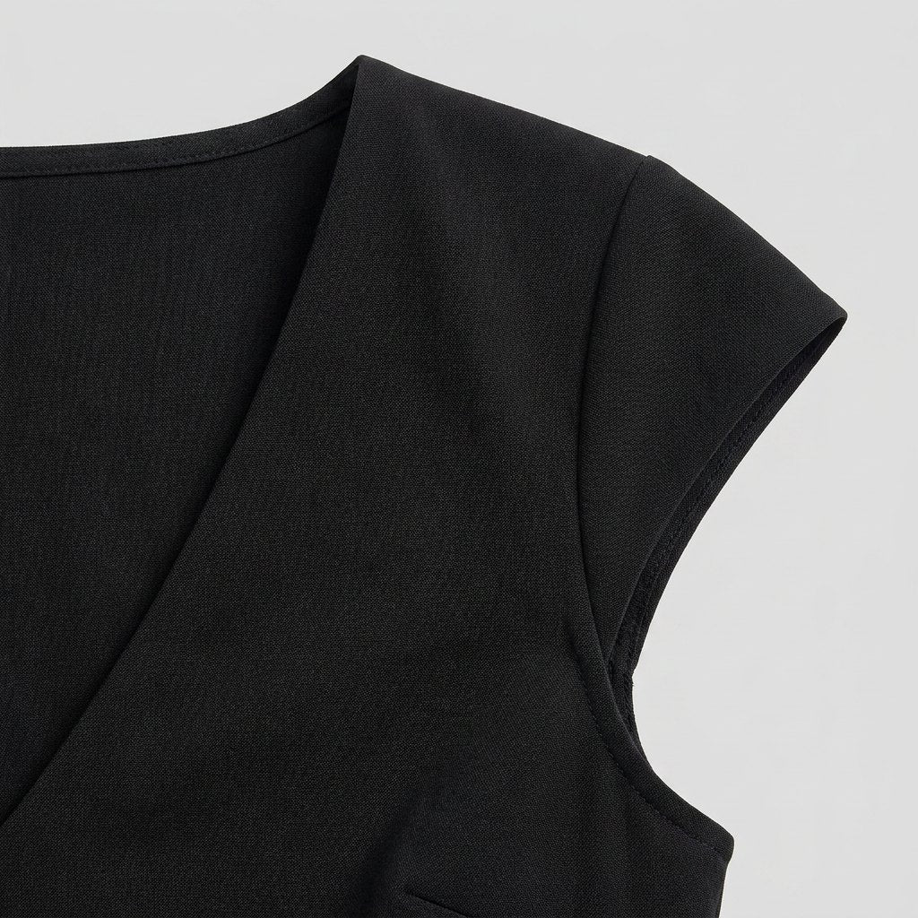 Liora V Neck Cap Sleeve Blouse - Mid-Weight Polyester Top for Office & Casual Wear 5