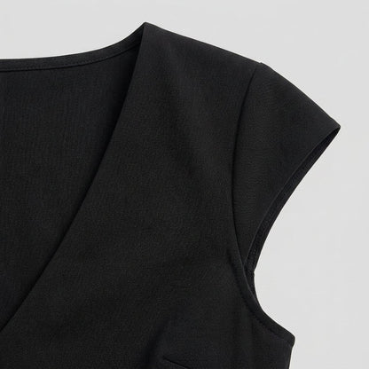Liora V Neck Cap Sleeve Blouse - Mid-Weight Polyester Top for Office & Casual Wear 5