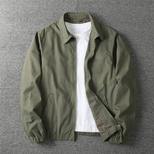 Lucas Lightweight Cotton-Blend Bomber Jacket with Full Zip Closure and Pockets 1