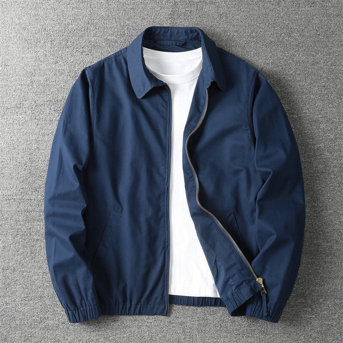 Lucas Lightweight Cotton-Blend Bomber Jacket with Full Zip Closure and Pockets 2