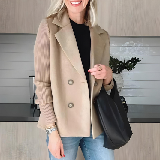 Lumière Tailored Coat - Streamlined Fit with Elegant Button Details 1