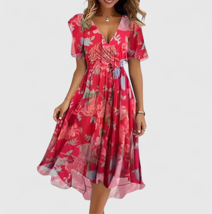 Madison - Elegant Floral Sundress with Flutter Sleeves for Summer Events 0