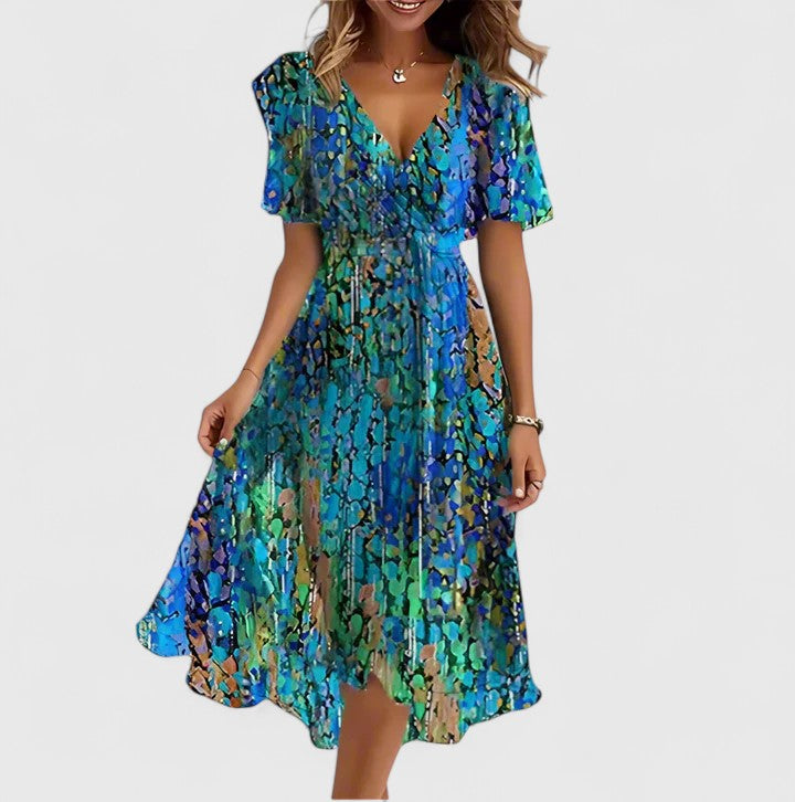 Madison - Elegant Floral Sundress with Flutter Sleeves for Summer Events 1