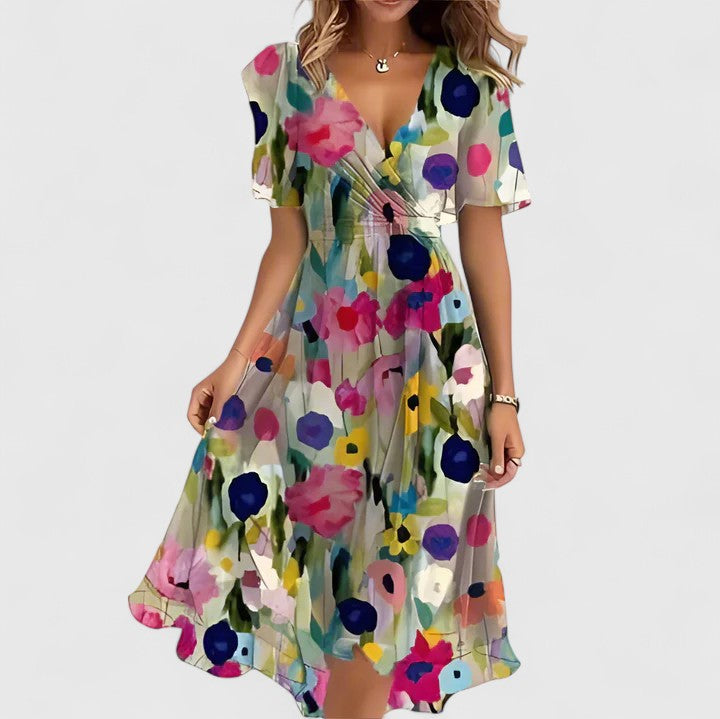 Madison - Elegant Floral Sundress with Flutter Sleeves for Summer Events 2