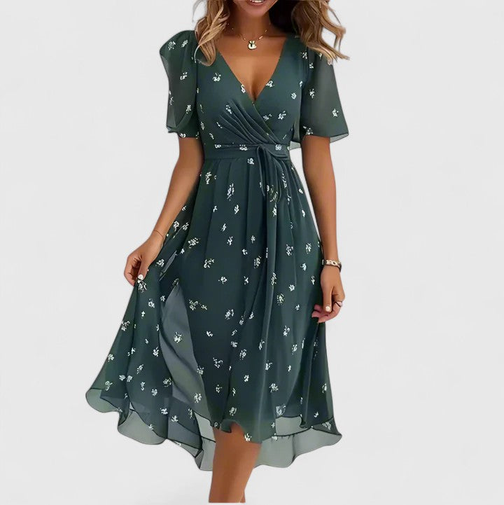 Madison - Elegant Floral Sundress with Flutter Sleeves for Summer Events 6